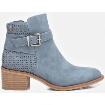 Botín Tacón Mujer Azul - Estilo Elegante