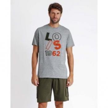 Pigiama Cargo Khaki a Maniche Corte per Uomo Lois Jeans