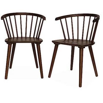 SWEEEK Dark Wood Bar Chairs, Set of 2, Paula, 75x53x51 cm