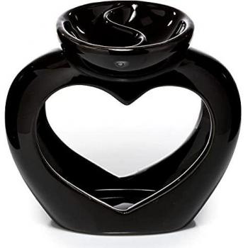 Eden Heart Shaped Double Dish Burner - Black