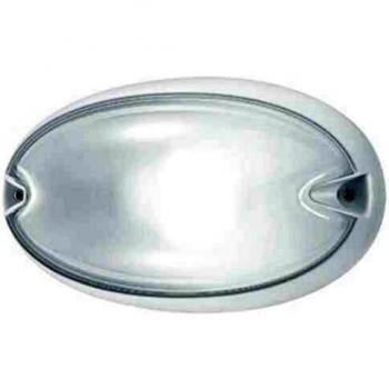 Performance In Lighting Prisma CHIP 25 – Plafonnier ovale gris IP55 E27