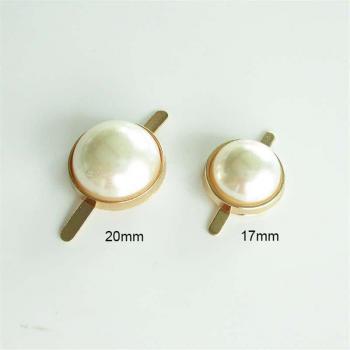 Runde Imitationsperlen-Brads für Scrapbooking und Modezubehör, 17mm/20mm, 5 Stück pro Packung