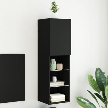 VidaXL TV Cabinet with LED Lights Black 30.5x30x102 cm