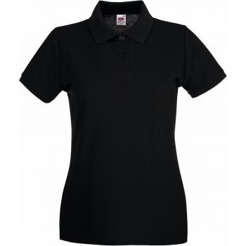 Camiseta Polo de Manga Corta Mujer Negro L Fruit of the Loom