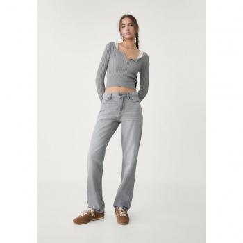 Schwarze Denim-Stradivarius Straight Jeans, 25 Zoll