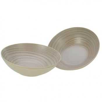 Set 2 Ciotole da Insalata in Pietra Lavica con Scodella – Beige