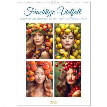 Fruchtige Vielfalt - Zauberhafte Kopfbedeckungen aus einem farbenfrohen Reigen der Natur (Wandkalender 2025 DIN A3 hoch) CALVENDO Monatskalender