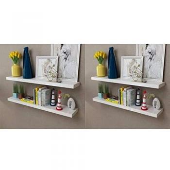 Wall Shelves 4 pcs White 100 cm Vidaxl