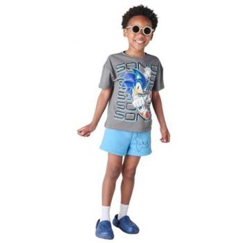 Brand Threads Sonic The Hedgehog Top & Short Set – Grey (100% Cotton)