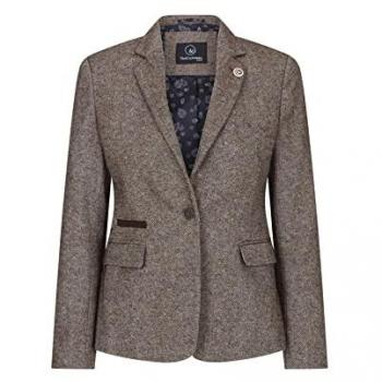 TruClothing Women's Wsn Light Brown Tweed Blazer – 1920s Herringbone