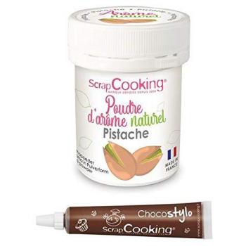 Arôme alimentaire naturel en poudre pistache + Stylo chocolat Scrapcooking