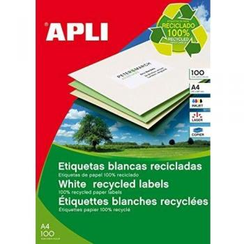 Étiquettes adhésives blanches A4 - 25.4 x 70 mm - 3300 étiquettes (100 feuilles)