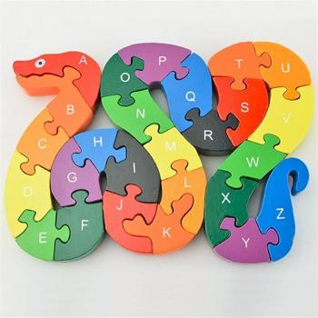 Jouet en Bois Serpent Enrouleur pour Enfants