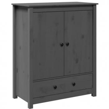 Mobile Organizer Credenza Buffet con Cassettiera in Legno Massello di Pino Grigio – 83x41,5x100 cm