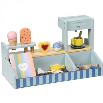 Blaues Eisdielen‑Set mit Zubehör – 42 L × 20 B × 24,5 H cm