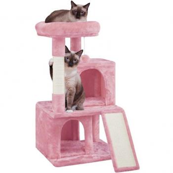Árbol de Juego para Gatos Rosa 91 cm – Rascador Sisal con Camas