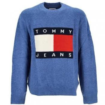 Tommy Jeans Maglione Reg Melange Flag Bright Blue Melange XL