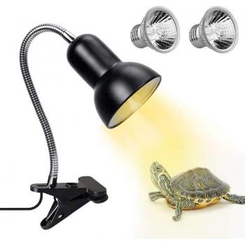 Lampada Riscaldante UVB per Rettili 50W – Aiperq, con supporto e morsetto