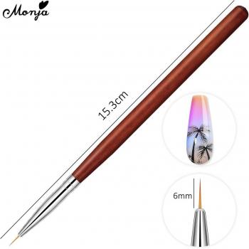Acrylic UV Gel Nail Art Brush - Monja Liner for Stripes and Blooming Designs