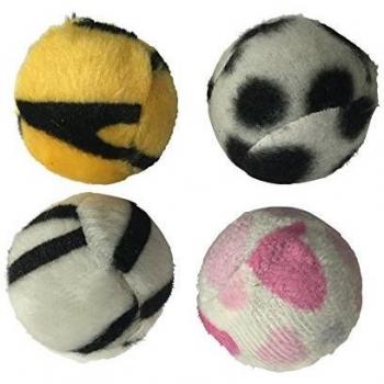 Jouet pour Chat - Ensemble de 4 Balles Zébrées en Polyester - Ø4 cm