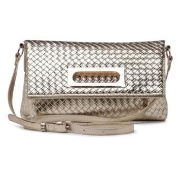 Woven Glamour Gold Clutch