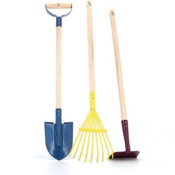 Set de jardinage pour enfants - 3 outils, tablier et gants