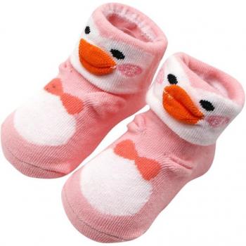 Baby Cotton Socks with Duck Design and Anti-Slip