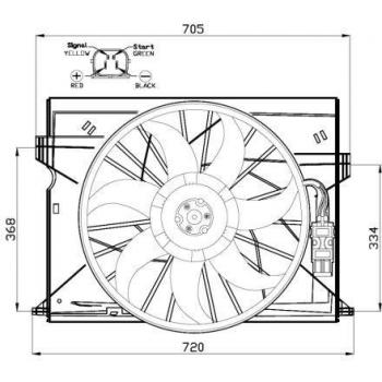 NRF 47444 ventilateur Moteur 500 12 640