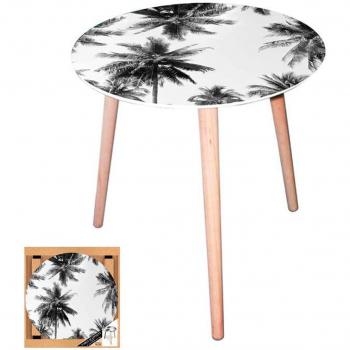 Lily Gioielli – Tavolo rotondo vetro Palmiere neri e bianchi 40 cm