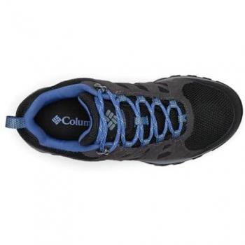 Columbia Zapatillas De Senderismo Redmond™ III Waterproof para mujer, color gris oscuro con detalles en azul celeste, talla 37.5