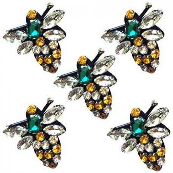 Parches de Hierro Littie Abeja con Rhinestones VOSAREA 5 unidades