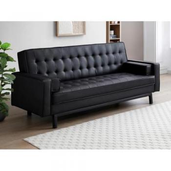 Schlafsofa Eleanor II - Schwarz - Kunstleder