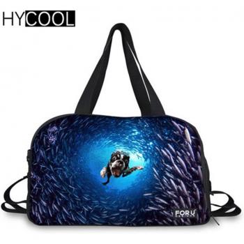 HYCOOL Funny Dolphin Shark Travel Duffel Bag