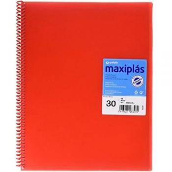 CARPETA 30 FUNDAS MAXIPLAS TRANSP ROJO