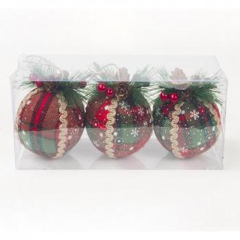 3pcs Décorations de Noël en plastique 8cm - boules légères