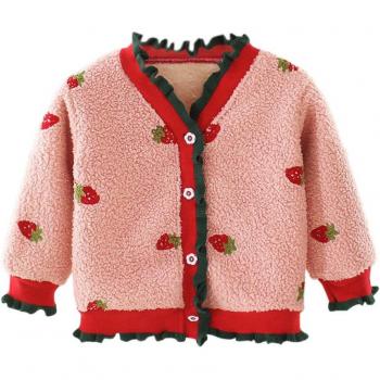 Baby Girl Fleece Coat with Ruffles