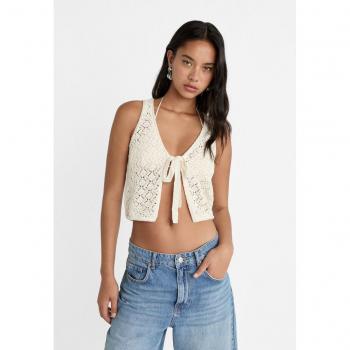 Vanilla Short Crochet Vest M
