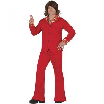 Disfraz de Fiesta Disco 70s rojo para hombre