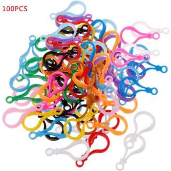 100pcs Plastic Colorful Lobster Clasp Snap Hooks for Sewing