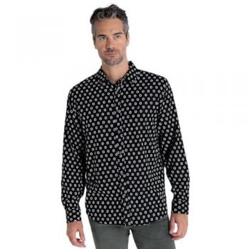 Camisa Bendorff para Hombre Manga Larga Viscosa Miniprint