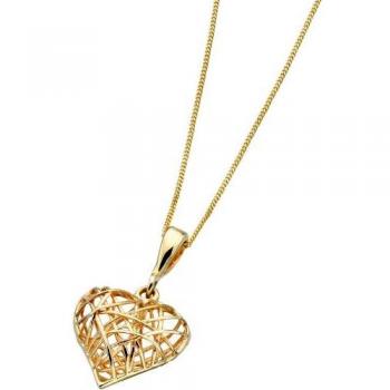 GP824Z475GN202: Women's Yellow Gold Caged Heart Pendant (Elements)