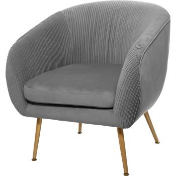 Atmosphera, Createur D'INTERIE Fauteuil velours gris Solaro Atmosphera