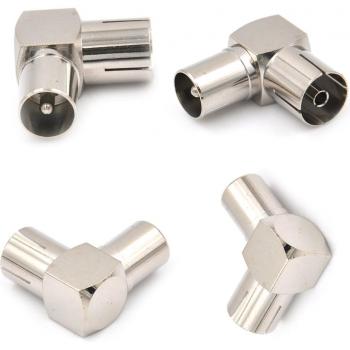 90-Degree F Male to F Female TV Antenna Adapter