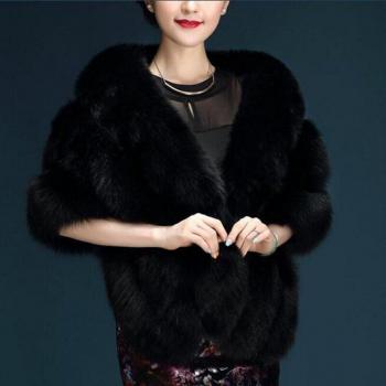 Braut Bolero Schal Faux Fell Hochzeitscape Winter Elfenbein