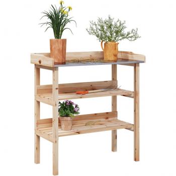 Mesa para plantas con estantes de madera maciza de abeto - Medidas: 78x38x82,5 cm