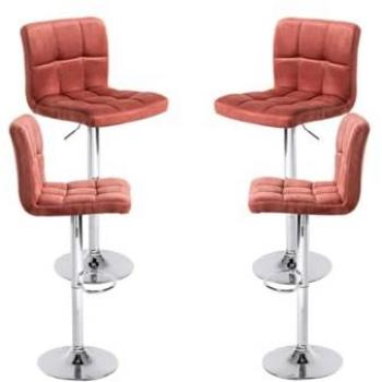 Conjunto 4 Taburetes Casér - Rosa en Terciopelo