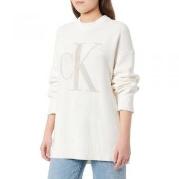 Calvin Klein Jeans Maglione Intrasia J20J224799 Tessuto Intrasia, tonalità Écru, fit Relaxed