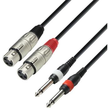 3-Star XLR to Dual TS 3m Cable – Adam Hall