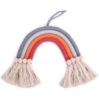 Handgemachter nordischer Regenbogen Wandteppich für Kinderzimmer P31B
