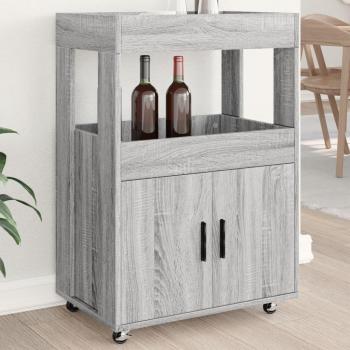 Carrinho de Bar VidaXL Sonoma 60x40 em Madeira Cinza